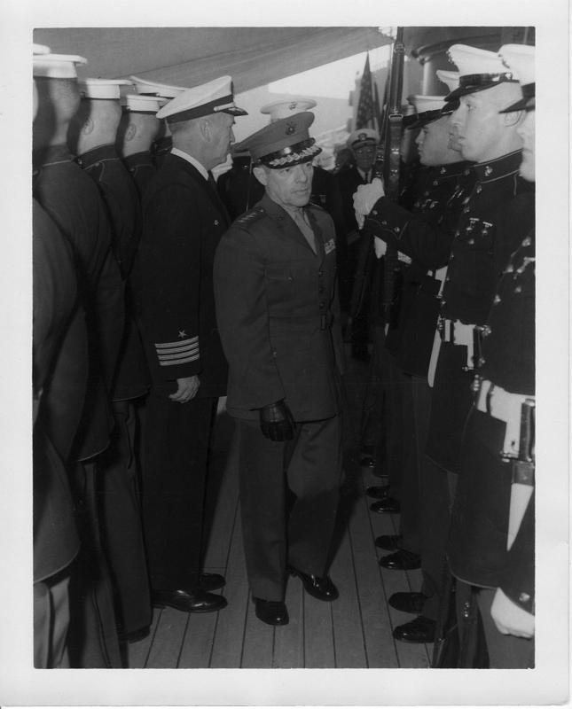 10.jpg - Commandant of the Marine Corps, General Wallace M. Greene, Jr., aboard the USS Galveston 1965